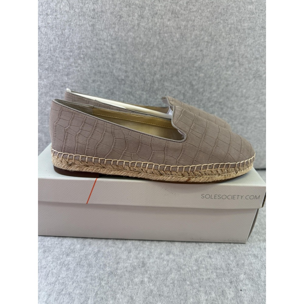 Sole Society Shoes‎ Womens Size 8M SO-SAMMAH Croco Suede Espadrille Flat